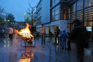 Das geplante Abendprogramm fiel leider etwas ins Wasser, jedoch nicht das Feuer im Korb und in unseren Herzen